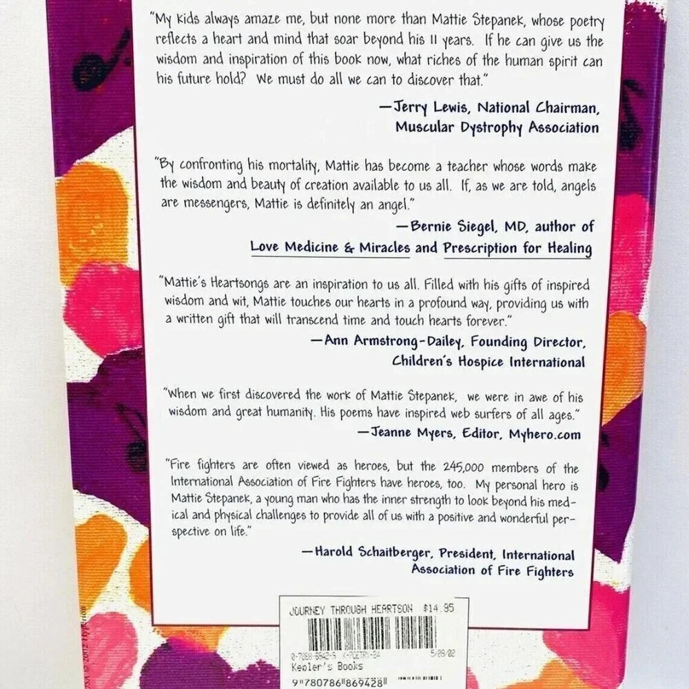 JOURNEY THROUGH HEARTSONGS Book By Mattie J.T. Stepanek Hardcover Brand New - Picture 2 of 8